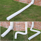 2 Pack Rain Gutter Downspout Extensions, Upgraded Flexible Drain Down Spout Extender for Rain Water Drainage, Each Extendable from 20" to 66", Combine to 10 ft with Connector(White)