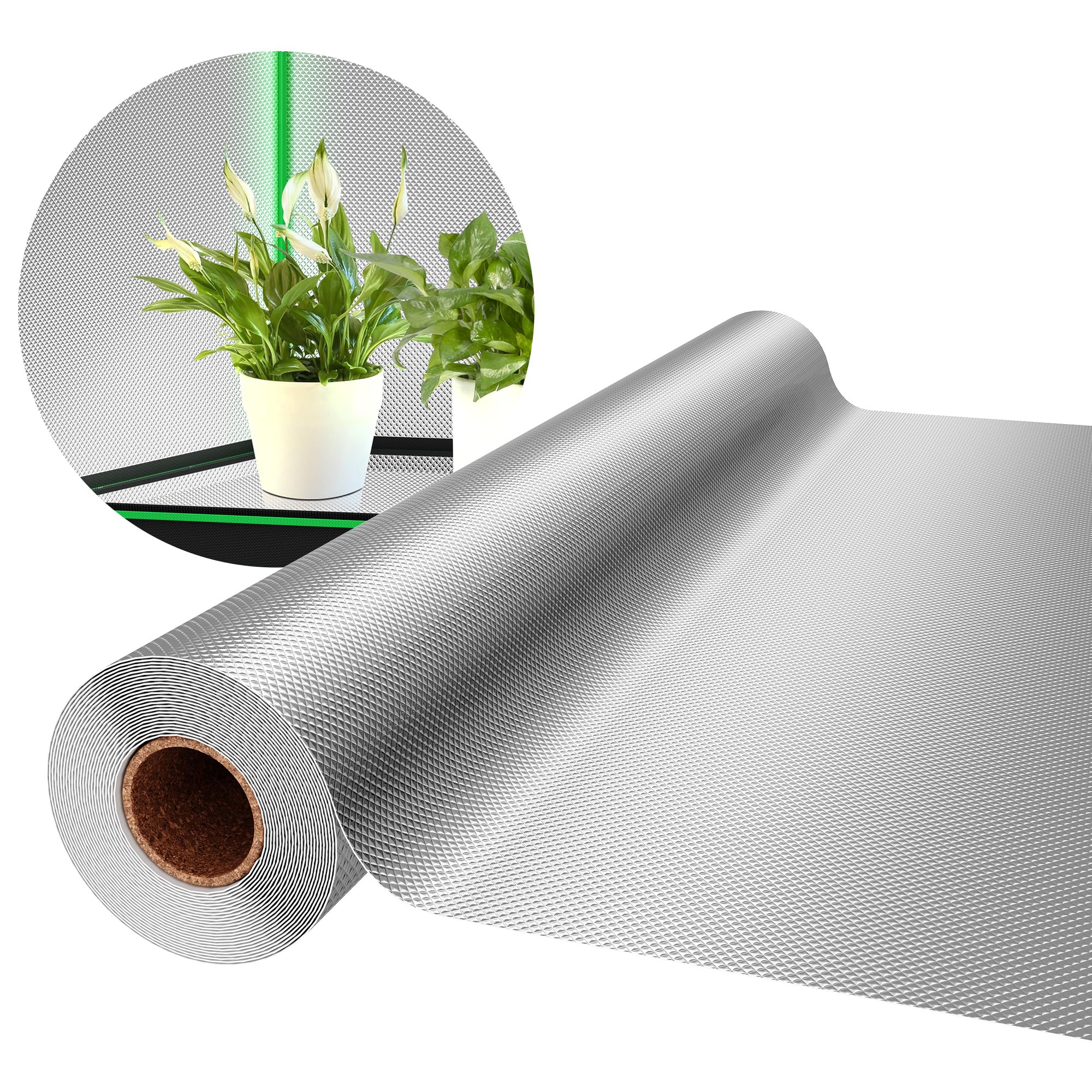 VIVOSUN 6 Mil Mylar Film Roll, 4 ft. x 10 ft. Diamond Film Foil Roll, Heavy-Duty Reflective Film for Grow Tent, Warm House, and Grow Room (10 ft.)
