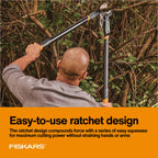 Fiskars 32" Ratchet Drive Garden Anvil Loppers, 2" Cut Capacity