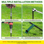 Qimshemi 18-Inch Ground Anchors Screw in Heavy Duty, 4 Pack Shed Anchor Kit with Wrenches and Straps, High Wind Trampoline Anchors & Stakes for Swing Sets, Camping Tent, Carport, Plants, Mobile Home