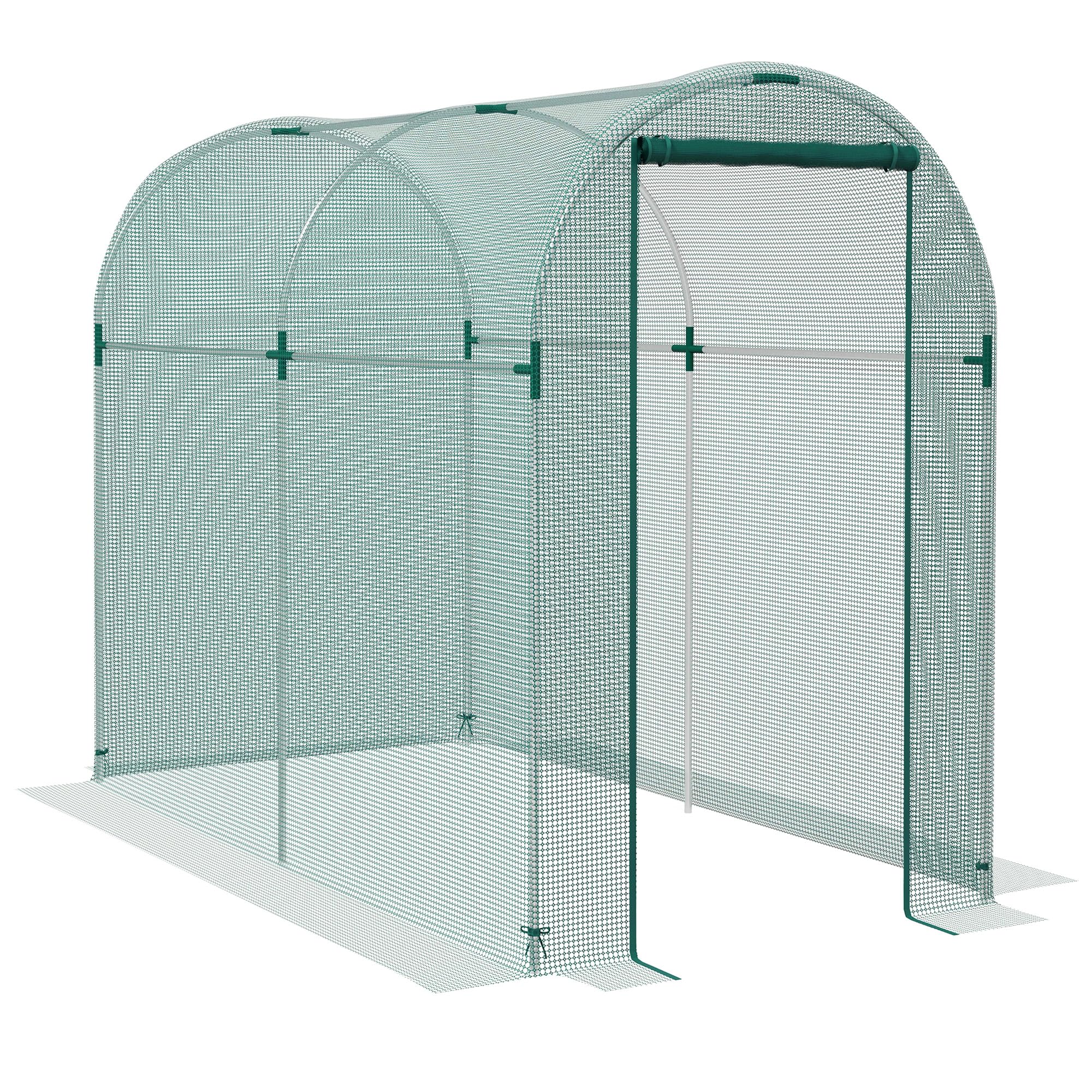 Outsunny 4' x 8' Crop Cage Plant Protection Tent with Zippered Door, Green