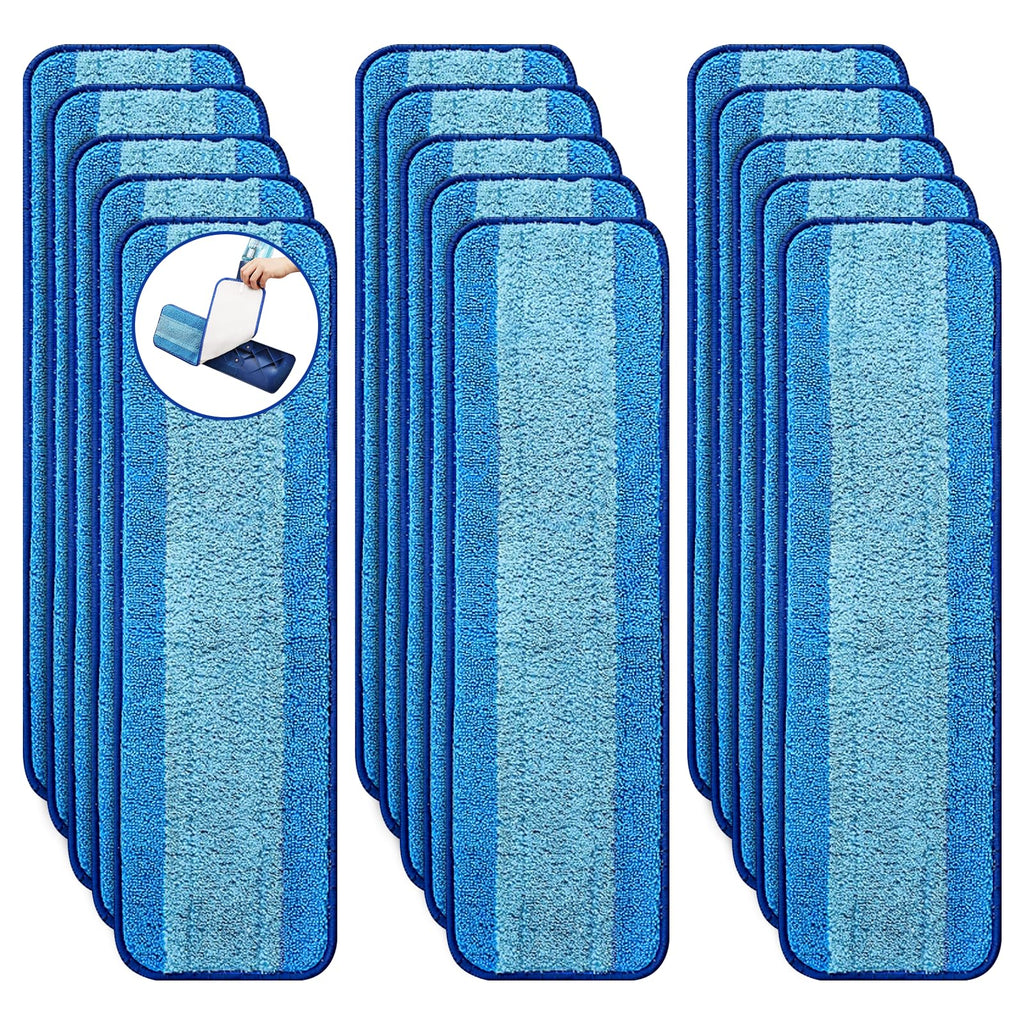 BYOFI 15-Pack Microfiber Mop Pads for Bona Mpo- Washable Reusable Refills for Hardwood, Tile & Multi-Surface Floors | Pet Hair & Stain Remover