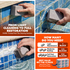 Pumie 2-Pack Pumice Stone for Pool Tile Cleaning - Calcium Remover for Tile & Plaster Stain - Cleaner for Calcium Build Up - Grout & Concrete Scouring - Pool Blok PB-12-5.75x2.87x2.87