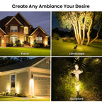 JEJOT 4 Pack Solar Lights Outdoor Waterproof,Warm White Light,2 Lighting Modes,Solar Powered Spotlights for Yard Garden Solar Spot Lights for Flag Landscape Auto On/Off
