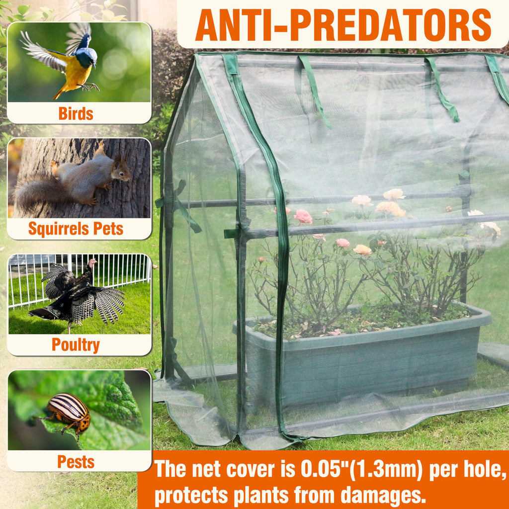 Gardzen Mini Greenhouse with Mesh Cover 36.2"(L) x18.9(W) x33.3(H)
