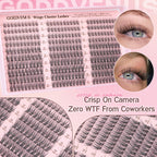 Goddvenus Lash Clusters Kit 9-14mm Wispy Eyelash Clusters Lashes Natural DIY Lash Extension Kit Short Cluster Eyelash Extensions Kit 300pcs C Curl Individual Lashes Cluster Eyelash (With Tweezers)