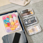 WELPIRT Clear Zipper Pouches, Hard Shell Zipper Case (M+3S)