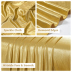 10x10 ft Gold Sequin Backdrop Curtain Panels for Parties, Wrinkle Free Glitter Photo Backdrop Drapes 2 Panels 5x10FT Shimmer Back Drop Cloth for Wedding Birthday Christmas Photography Background