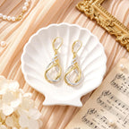 Two Tone Twisted Drop Earrings for Women Gold and Silver Dangle Earrings