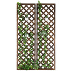 MyGift Wood Wall Hanging Garden Trellis for Climbing Plants, Set of 2