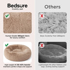 Bedsure Calming Dog Bed Medium Size Dog Donut Washable Pet Bed,30ins Camel