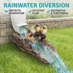 Bird Gutter Downspout Statue Splash Block Outdoor Garden Decoration, 11.4” x 6.9” Gutter Extender Diverter Rain Guardian Statues for Patio, Yard Accessory, Resin Decorative Concrete Pond Koi Decor