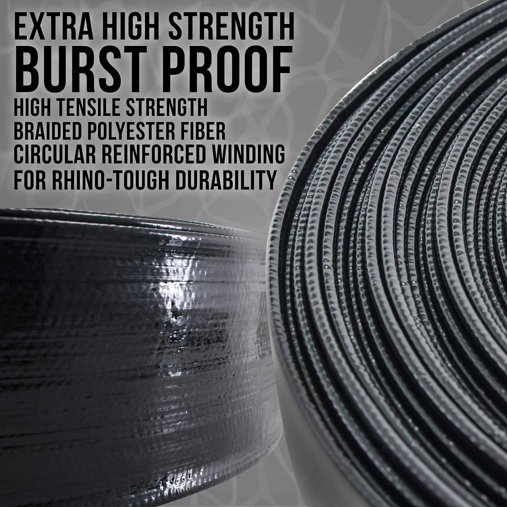 U.S. Pool Supply Pool Backwash Hose 2 Inch Diameter x 100 Feet - Discharge Hose for Pump, Sand Filter & Sump Pump Hoses - Burst Resistant Lay Flat Drainage Hoses for Inground & Above Ground Pools