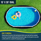 U.S. Pool Supply Ground Shield 15-Foot x 30-Foot Oval Heavy Duty Pool Liner Pad for Above Ground Swimming Pools - Protects Pool Liner, Prevents Punctures, Weed Barrier, Eco-Friendly Extends Liner Life