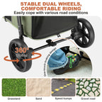 AOPEC Medium Dog Stroller, Dual Entry One-Touch Folding,Small and Medium Pet Stroller,360° Rotating Front Wheels,80 lbs Weight Capacity for Outdoor Travel and Elderly Dogs - Green