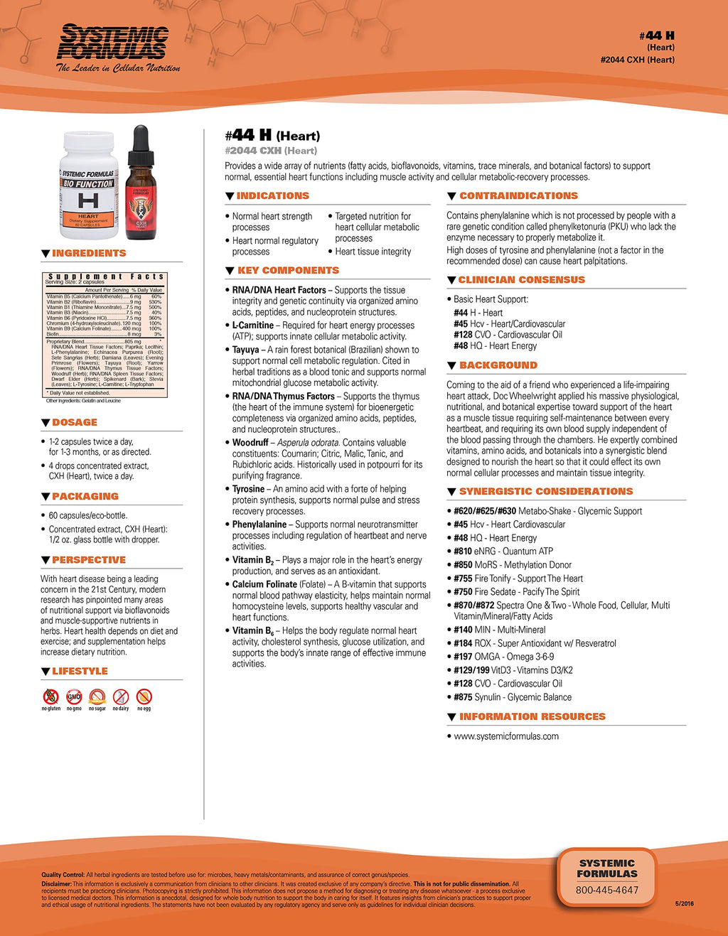Systemic Formulas: #44 - H - Heart