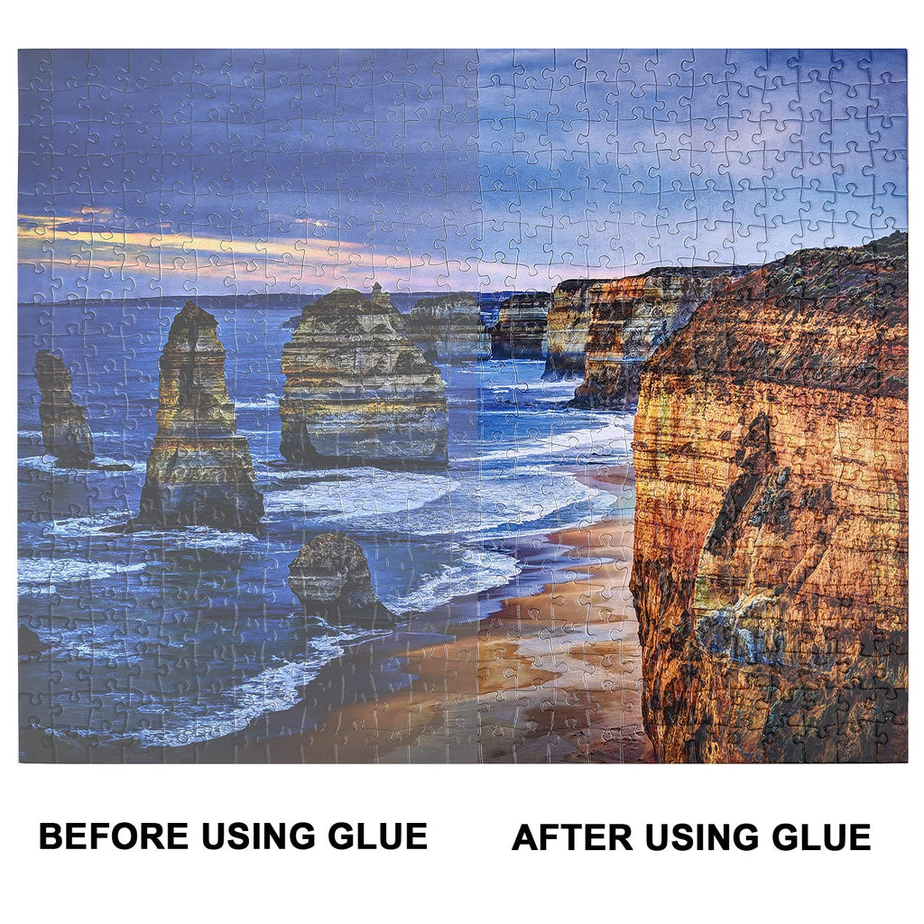 YAKAMOZ Clear Jigsaw Puzzle Glue with Precision Applicator – Non-Toxic, Quick Dry & Water-Soluble for Puzzles up to 10000 Pieces (400ML)