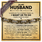 Love You This Much To My Husband Classic Steel Bracelet | Bracelets for Hubby | Best Gift for Husband Birthday (Twist Link Bracelet, Classic Stainless)