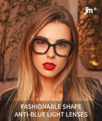 JM 3 Pack Oversized Cat Eye Reading Glasses for Women Funky Blue Light Flexible Cateye Readers +2.0