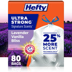 Hefty Ultra Strong Signature Scents 13G Trash Bags, Lavender Vanilla, 80ct