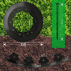 Landscape Garden Edging Kit with 60 Spikes, 4In Tall 66FT Garden Edging Border for Garden, Flower Beds, and Lawn Easy Cutting (Black, 66ft)