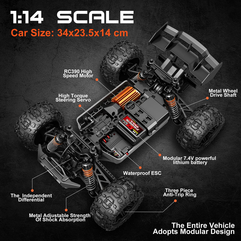 X-TMAGA 1:14 All Terrain RC Cars, 4WD Off-Road Remote Control Car (HS14323)