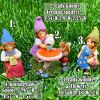 Mood Lab Garden Gnome Figurines - Lady Gnomes Set (3 pcs) - 3.5" H Miniature Decorative Statues & Accessories - Outdoor & Indoor Garden Decor