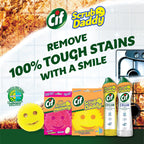 Scrub Daddy Sponges & Cif All Purpose Cleaner, Lemon - Non Scratch Sponges for Kitchen + Bathroom - Scrubber and Multipurpose Cleaner Cream - Cleaning Supplies Kit