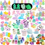 ElpizoFos 130pcs Various Luminous Mini Resin Animal Fairy Garden Miniature