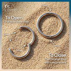 (8mm) 925 Solid Sterling Silver Australian Made Hinged Sleeper Earrings Nose Lip Septum Tragus Hoop Segment Ring Nickel Free Hypoallergenic