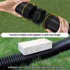 plusgutter 2 Pack Rain Gutter Downspout Extensions, Flexible Downspout Extender with 58"+68" Extendable Pipes for Rain Water Drainage, Durable Down Spout Drain Extension with Connector (Black)