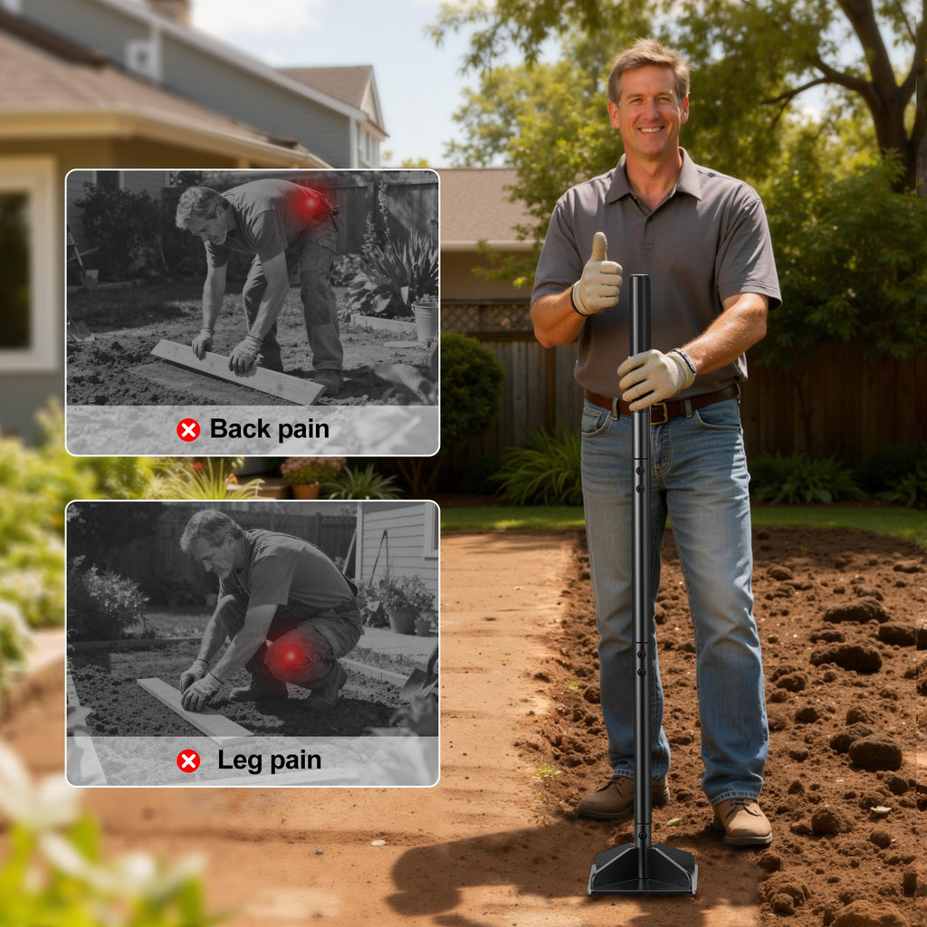 48" Handle Steel Tamper,8×8" Tamper Tool Landscaping