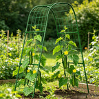 Cucumber Trellis for Raised Bed, U-Shape Garden Trellis for Climbing Plants Outdoor, Metal Arch Plant Support, Vegetables Trellis for Squash Grape Pea Bean Vines Flower (WxH=15.7x47inch)