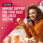 Airborne Immune Support Gummies, Assorted Fruit Flavor, 63 Ct - 750 mg Vitamin C + Vitamins A, D & E + Zinc, Selenium, and Manganese | with Herbal Blend | Naturally Flavored