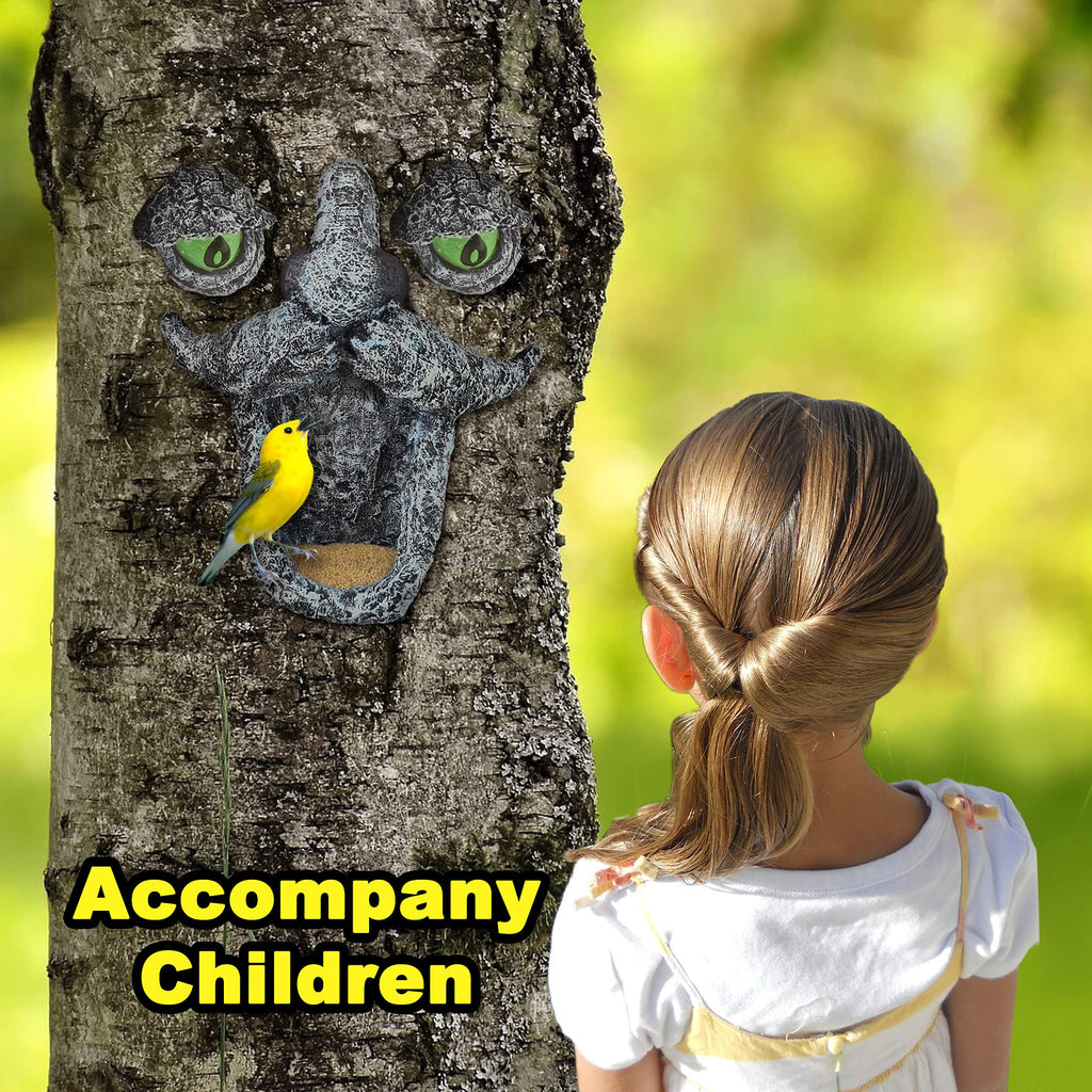 Aflowa Tree Faces Bird Feeder,Funny Old Man,Large