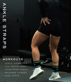 Gymreapers Ankle Strap (Single) For Cable Machine Kickbacks, Glute Workouts, Lower Body Exercises - Adjustable Leg Strap with Neoprene Padding (Mint, Single)