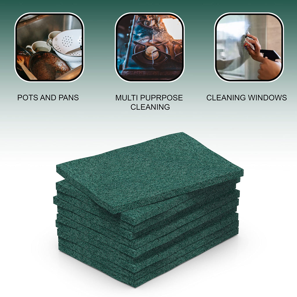 100 Pack Heavy Duty Scouring Pads 3x4 Inch – Green Scrubbing Pads, Non Scratch Bulk Scrub Pads for Kitchen, Dishes, Pots, Pans, Grill & Household Cleaning – Reusable Multipurpose Scrubber Pads