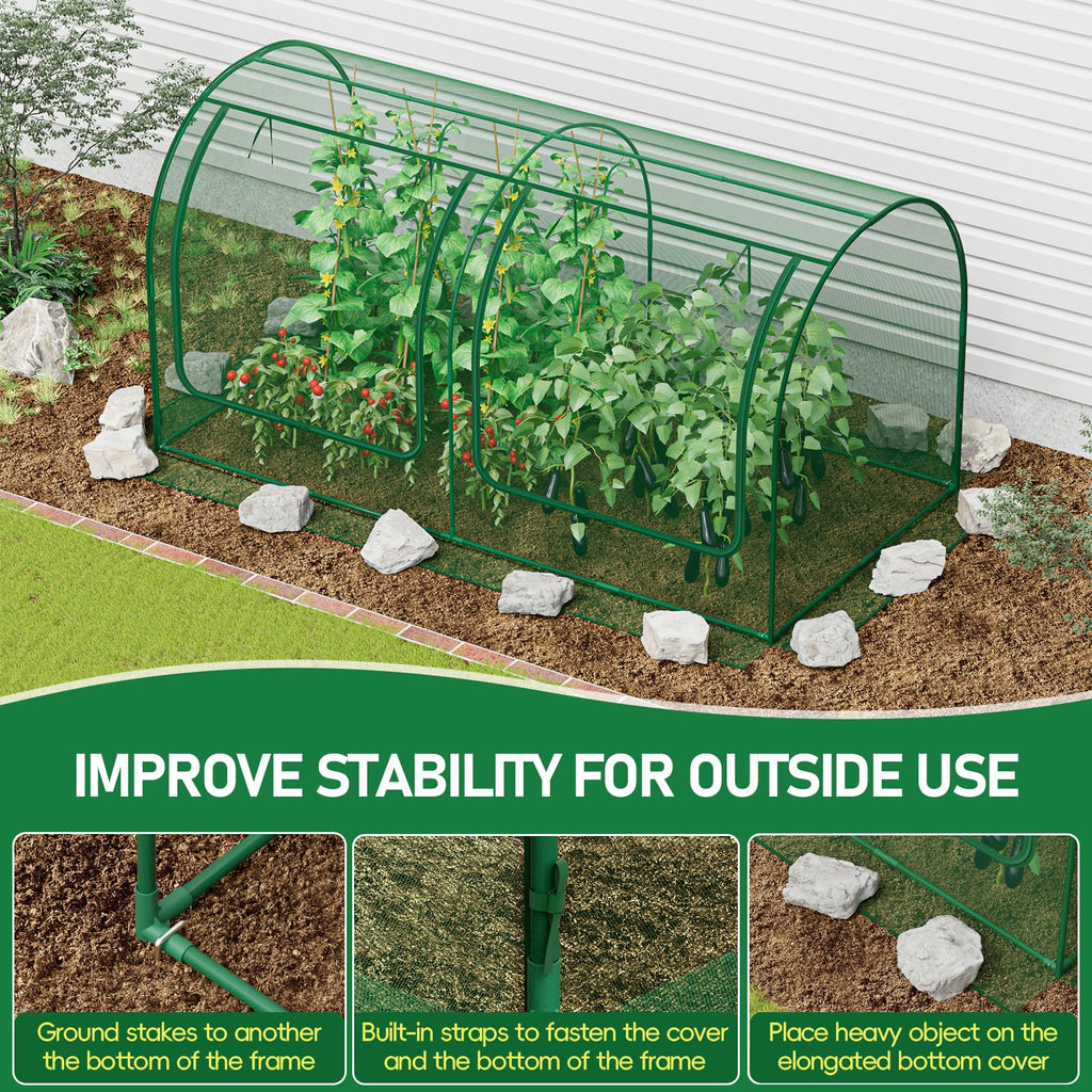 SPECILITE 98x49x49in Garden Plant Netting Mesh Cover for Raised Bed, Green