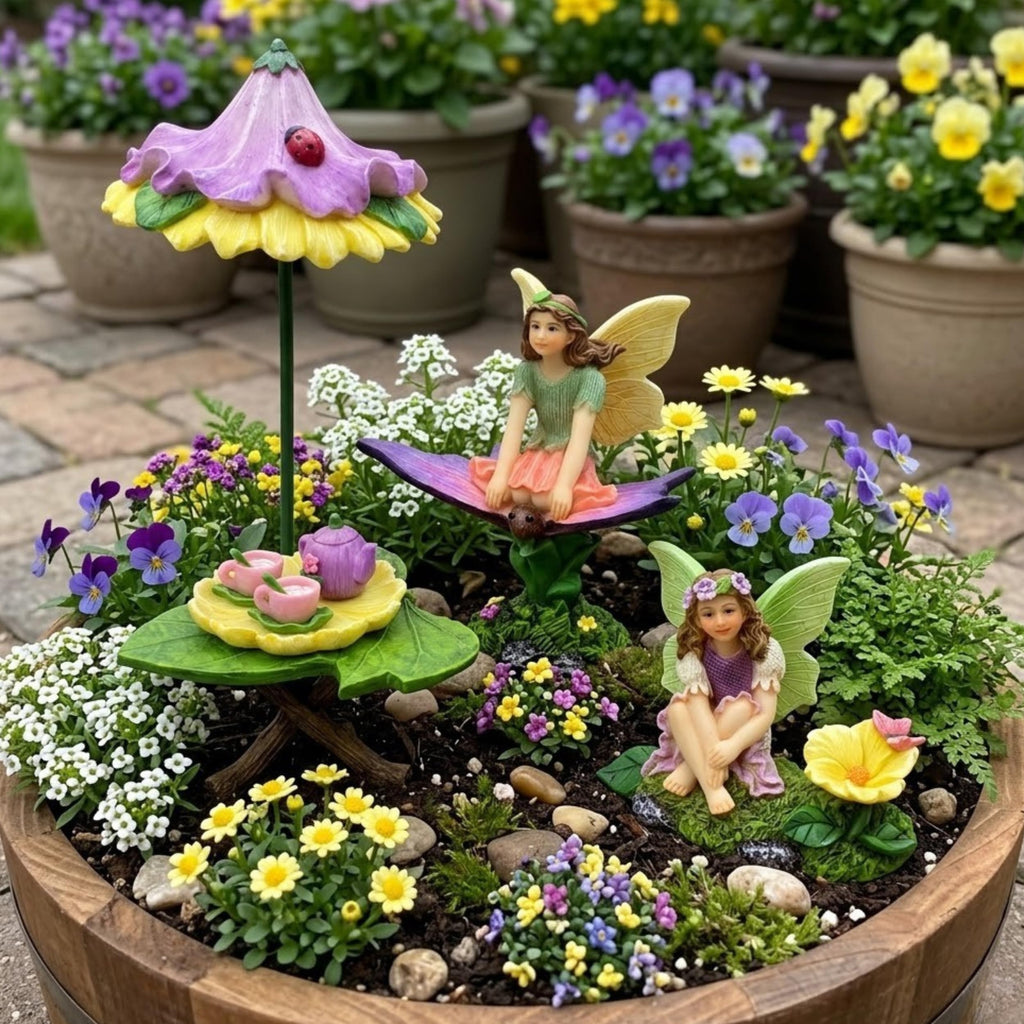 PRETMANNS Fairies for Fairy Garden Accessories Outdoor Kit, 7 Pieces