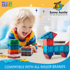 Magnetic Tiles 56 PCS, Magnetic Tiles for Kids & Toddlers Ages 3-8, Magnet Toy for 3 4 5 6 7 8 Year Old Boys Girls Kids & Toddlers, Magnet Blocks Building Set STEM Toy, Great Gift for Kids aged 3-8