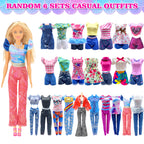 Style Shine 100 Pcs Doll Clothes & Accessories, 4 Wedding Gowns 2 Evening Dresses 6 Fashion Dresses 1 Jumpsuit 5 Tops 5 Pants 2 Swimsuit, 20 Hangers 10 Shoes 46 Accessories Toys for Girl Birthday Gift