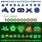 TOSY Magnet Pyramid Glow - 1 Cube Transforms into 1 Billion Shapes, 12 Pieces, 243 Rare Earth Magnets, Glowing, Holographic Design Magnet Tiles Creative Puzzle STEM/STEAM Toy