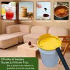 Bucket Lid Mouse Trap Metal 5 Gallon Bucket lid,Strong Metal Material That Cannot be Bitten, auto Reset, Does not include bucket (yellow)