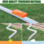 2 Pack Rain Gutter Downspout Extensions, Upgraded Flexible Drain Down Spout Extender for Rain Water Drainage, Each Extendable from 20" to 66", Combine to 10 ft with Connector(White)