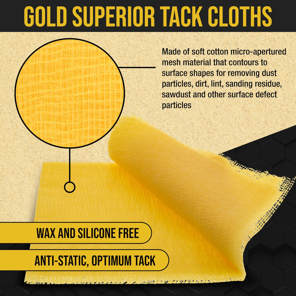 Dura-Gold - Pure Gold Superior Tack Cloth (Pack of 36), Woodworking, Automotive Paint, Tack Cloth Autobody Painting, Painters Cloths, Dust Rags, Stain Rags, Wood Staining Pads, Tac Cloths, Tacky Towel