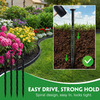 Garaook 120PCS 8-Inch Plastic Landscape Edging Stakes, Spiral Nylon Landscape Spikes, Anchoring Nails for Weed Barrier, Paver Edging, Landscape Edging, Artificial Turf, Grass Pathways, Black