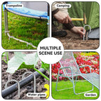 Toopify 12 Pack Rebar Stakes, 12 Inch Heavy Duty J Hook Galvanized Ground Anchors, Anti Rust Metal Steel Tent Stakes Garden Fence Stakes, Silver