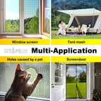DR.TAPELAB, Black Window Screen Repair Tape, 4 in X 15 FT, Screen Repair Kit for Windows or Doors, Strong Adhesive Patch Kit Fiberglass Mesh Tape