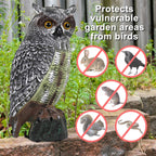 Galashield Owl Decoy to Scare Birds Away Plastic Owl Statue 16.5" Tall