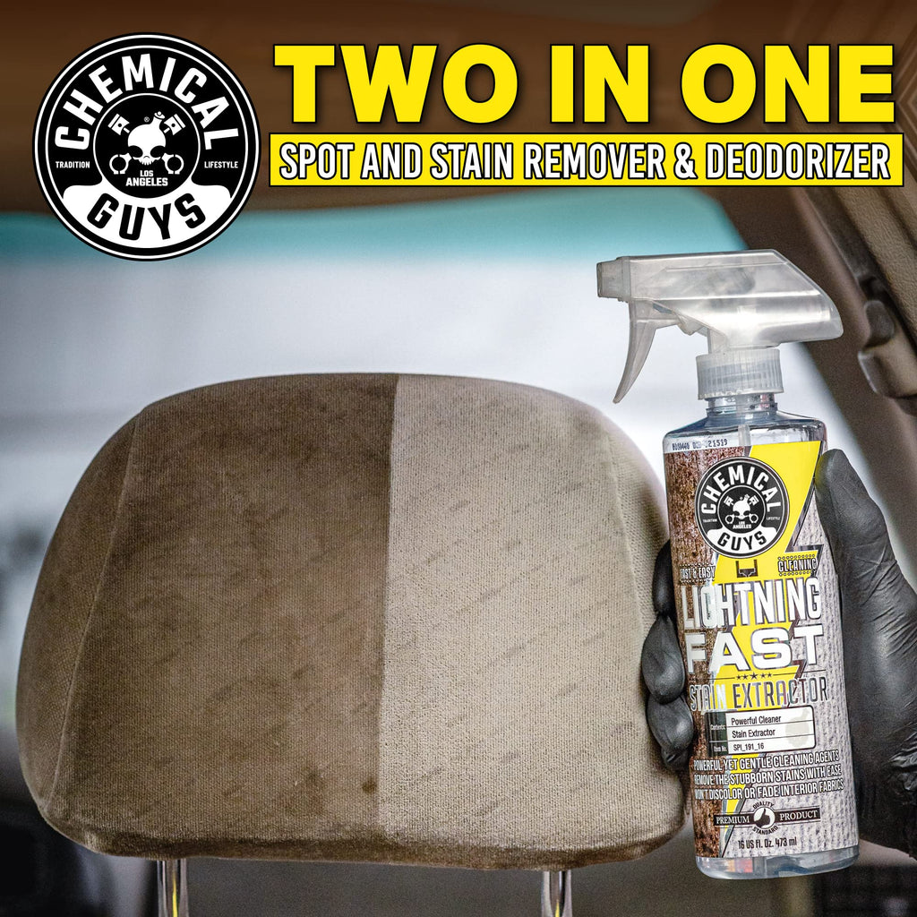 Chemical Guys SPI_191_1602 Lightning Fast Carpet and Upholstery Stain Extractor, (Fabric, Upholstery, & Carpet), Safe for Cars, Home, Office, Furniture & More, 16 fl oz, Fresh Scent (2 Pack)